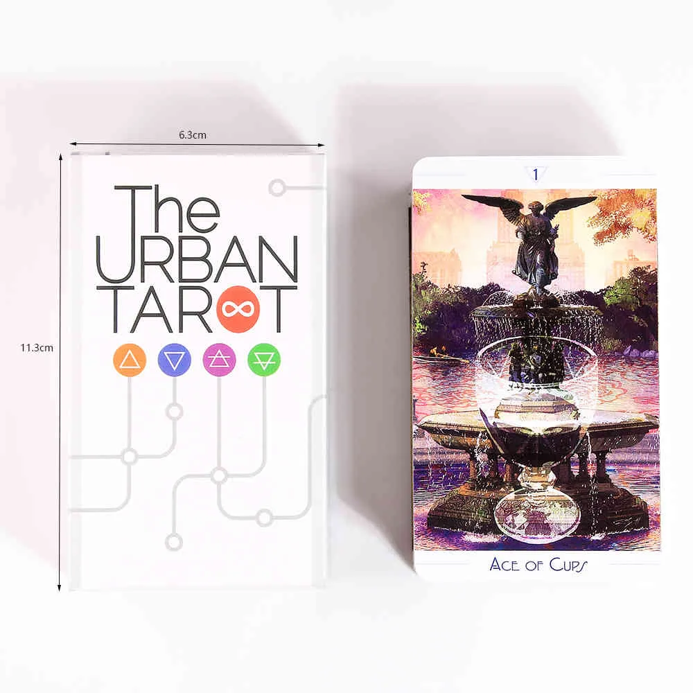 The Urban Tarot Cartões Deck Prisma Versão Tarotcard Game 78 com Guia Divinate Inglês Inglês Inspirado Bom Fada Angel Saleah5B