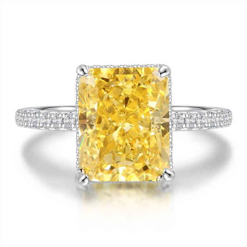 Wuiha 100％925スターリングシルバーを作成エメラルド宝石草原誕生石の結婚式婚約指輪ファインジュエリー卸売211217