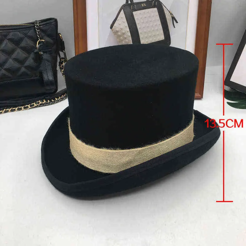 Brittisk vind i Europa och Gentleman Cap Stage Performance Top Hat Retro Fashion and Personality President Hat Cap 2112279938651