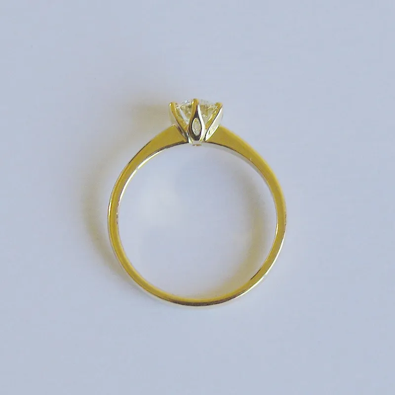 Anneaux de mariage en or jaune 5 5mm Lab Diamond Stone Classic Luxury Six Claw 925 Bague en argent pour les femmes de fiançailles bijoux de mode R042617