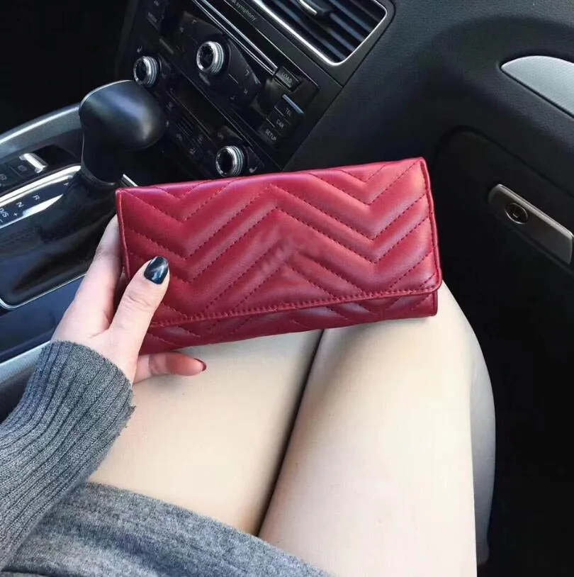 New style Women Wallet Marmont Famous Designer Pu Leather Fashion Single Zipper Ladies Long Purse234r