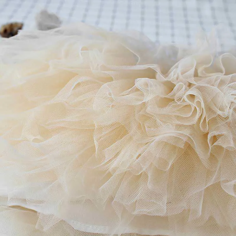 Retail Christening Gaptism Gowns for Baby First Birthday Party 12 Layers Tutu Champagne Cake Dress 0-5T E87005 210610