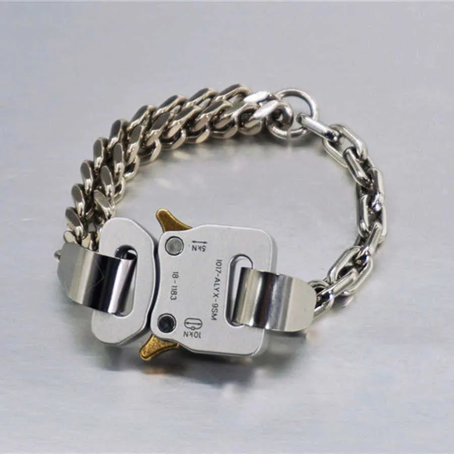 11 Bracelet Alyx de haute qualité pour hommes et femmes, chaîne à maillons mixtes en métal 1017 Alyx 9sm, Bracelets en acier fin Colorfast Q0717239b