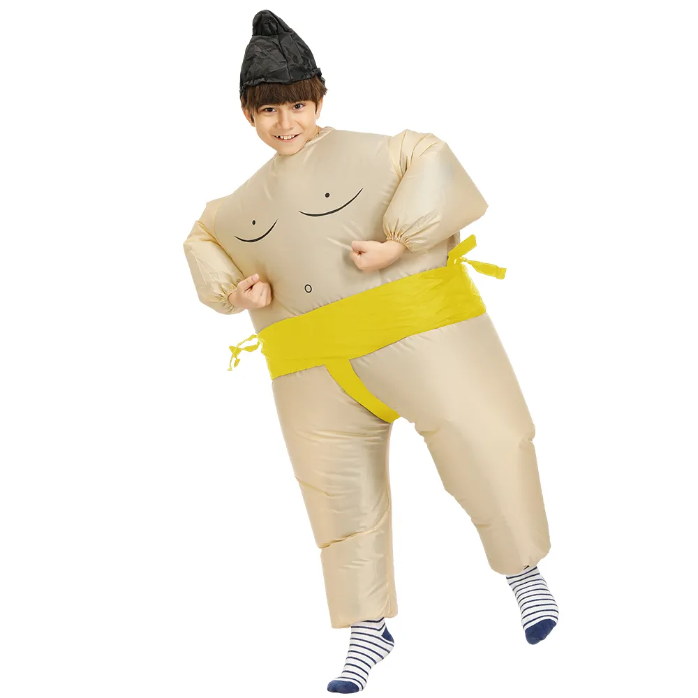 Mascotte Kostuumskids Sumo Opblaasbare Kostuums Kerst Halloween Purim Kostuum Jongens Meisjes Carnaval Party Jurk Pak Kledingmascot Doll Cos