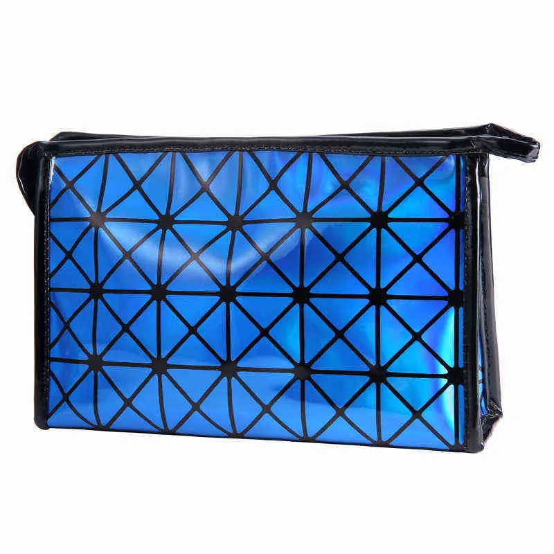 Nxy Kosmetiktaschen 3D-Laser-Make-up-PVC-Taschen für Damen, tragbare wasserdichte Kosmetiktaschen, Tassen, Damenmode, Pu-Leder, Clutch 220302