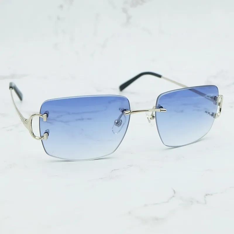 70% de réduction sur la boutique en ligne des lunettes de soleil surdimensionnées sans bord vintage de verre de soleil homme de concepteur de luxe pour femmes luxueuses Big Square Carter Sha332d