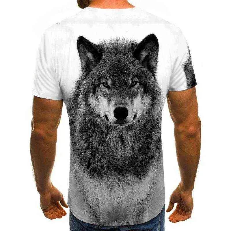 Новое поступление мужская повседневная футболка 3D печать мода животных волк напечатана с коротким рукавом футболка забавные мужские круглые шеи 3d мужские тройники G1217