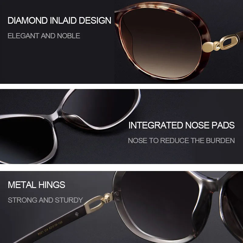 Vegoos Ladies Designer Sunglasses Polarized 100% УФ -защита мода ретро негабаритные оттенки для женщин Маленькие лица #9021 220301182D