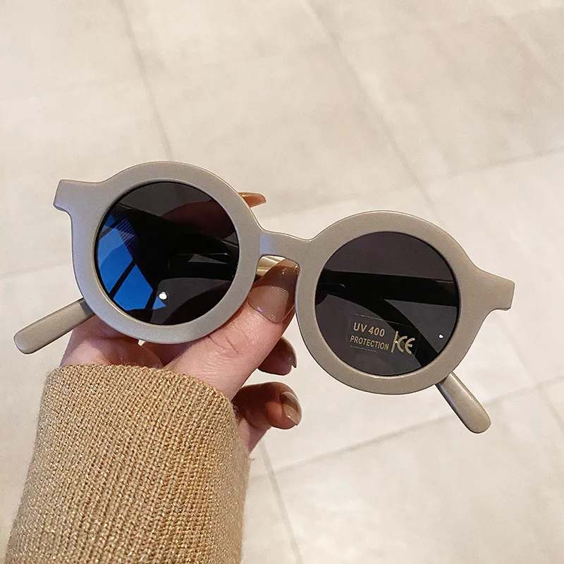 2021 Moda Sevimli Yuvarlak Çocuklar Güneş Gözlüğü Erkek Kızlar Vintage Güneş Gözlükleri UV Koruma Klasik Çocuklar Eyewear235D