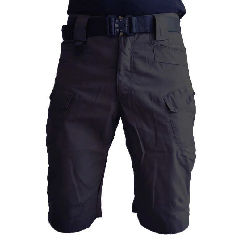 S-5XL Herren Classic Outdoor Wasserdicht Wandern Angeln Shorts Militär Multi-Pocket Tactical Cargo Kein Gürtel 210629