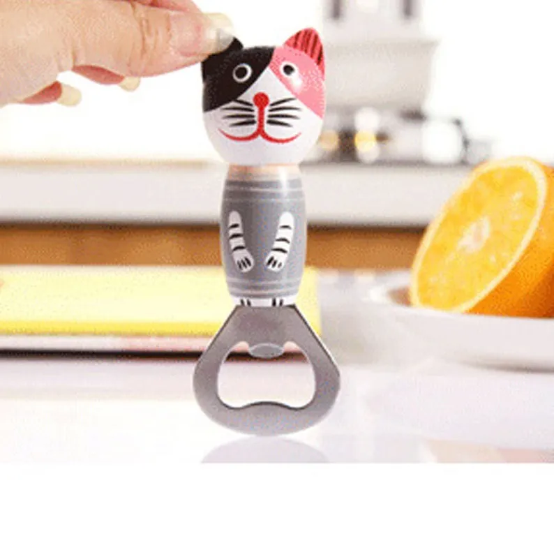 Cute Cartoon Cat Apribottiglie Kitty Frigo Adesivo Creativo Magnete da frigorifero Vino Birra Coperchio di rimozione Home Bar Attrezzo della cucina ZC635