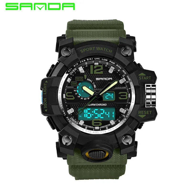 G style Sanda Sports Men's Watches Top Brand Luxury Military Shock Resist Lead Watches Digital Clock Relogio Maschulino 74297K