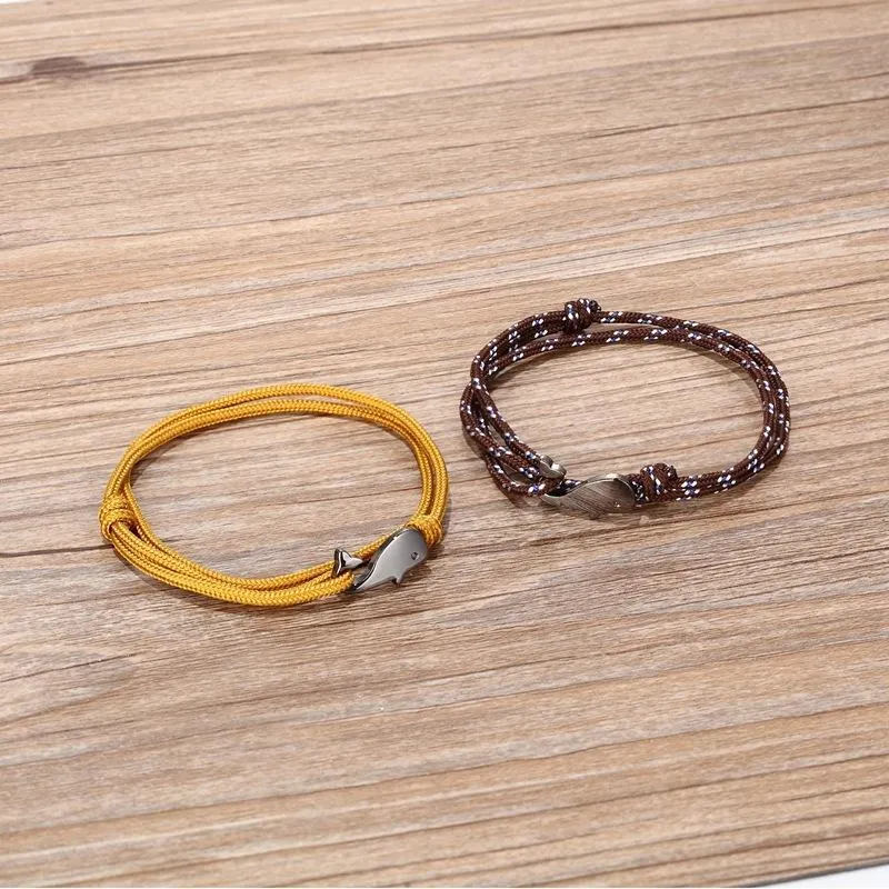 Tennis 2021 Della Boemia Paracord Braccialetti Le Donne Degli Uomini Regolabile Facile Gancio Balena Animale Braslet Campeggio Fascino Braclet Homme Accesso280S