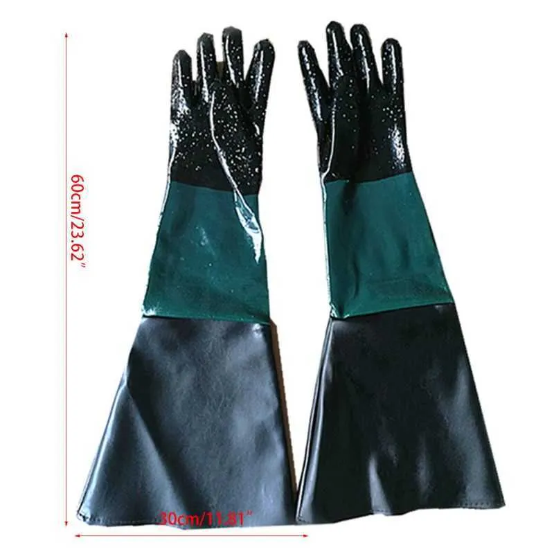 Gants de sablage en caoutchouc Sandblaster Sand Blast pour armoires de sablage Drop de sécurité 210622