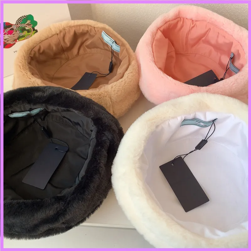 New Fluffy Bucket Hat Mulheres Inverno Luxo Homens Peludos Chapéus Designers Caps Chapéus Mens Fuzzy Bonnet Beanie Hat Cap Fitted Trucker Letter P Cap CYG24011330-5