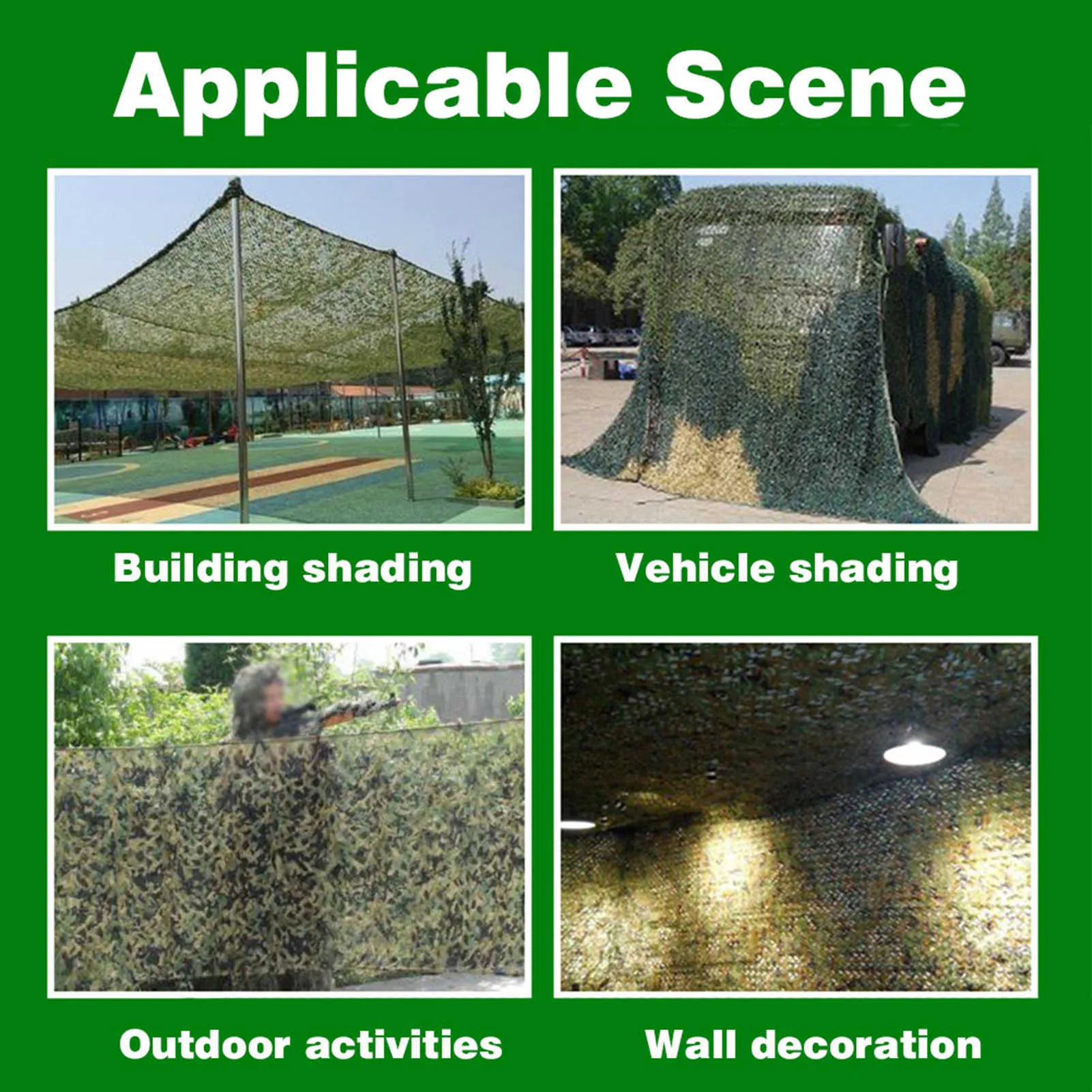 Woodland Camo Netting Camouflage Net Sekretessskydd Camping Shelter Tält för Camping Forest Landscape Y0706