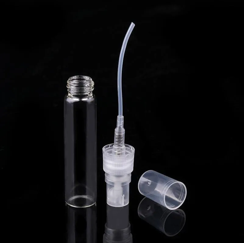 2ml 3ml 5ml 10 ml Små runda glasbehållare Parfymflaskor Atomizer Tomma kosmetiska behållare för prov / parti