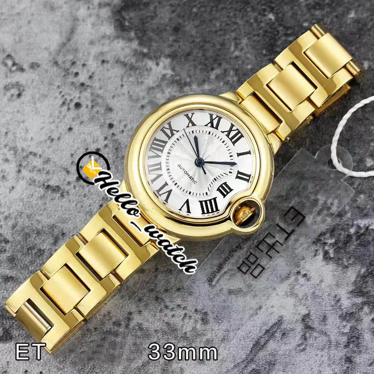 33mm V2 W2BB0002 W2BB0023 Fashion Lady Watches Japan NH05 NH06 Womens Watch White Texture Dial 18K Gold Steel Bracelet Sapphire WR210H