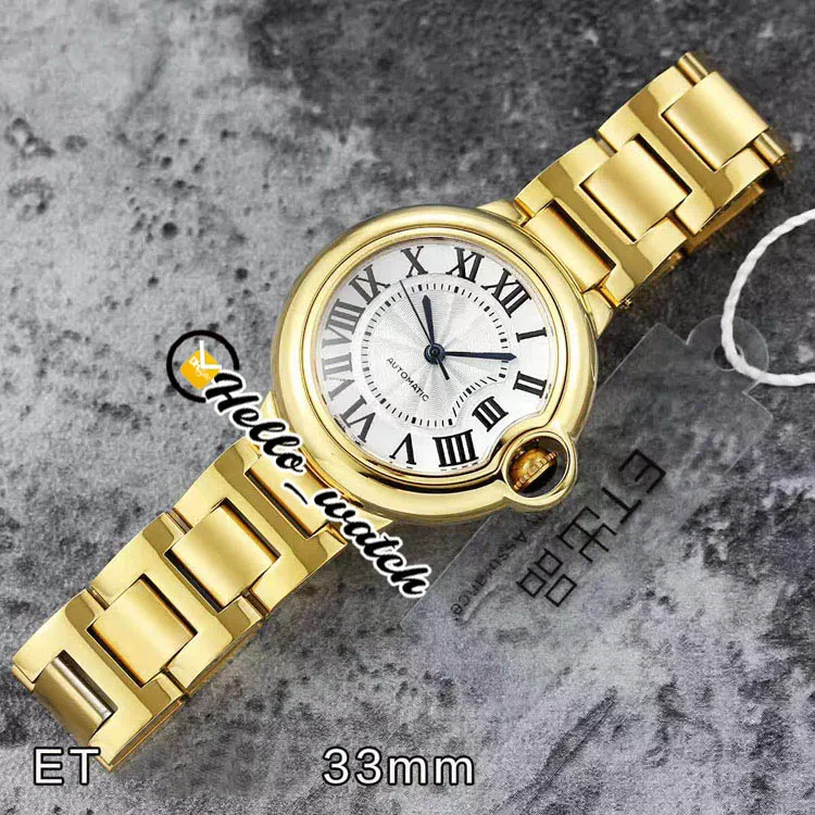 33mm v2 W2BB0002 W2BB0023 Fashion Lady Watches Japan NH05 NH06 Womens Watch White Texture Dial 18K Gold Steel Bracelet Sapphire WR310Q