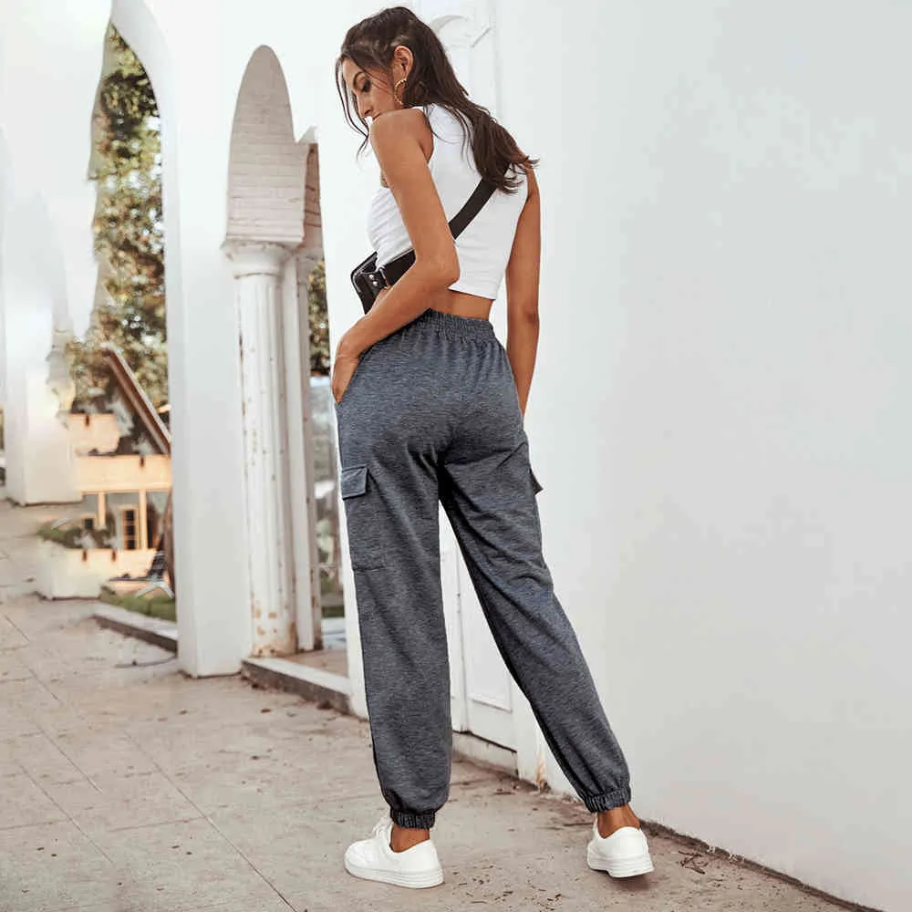 Wonder High Waist Casual Baggy Sports Joggers Sweatpants TrackSuit Trousers Fall Spring Trendy Womens Clothing 210510