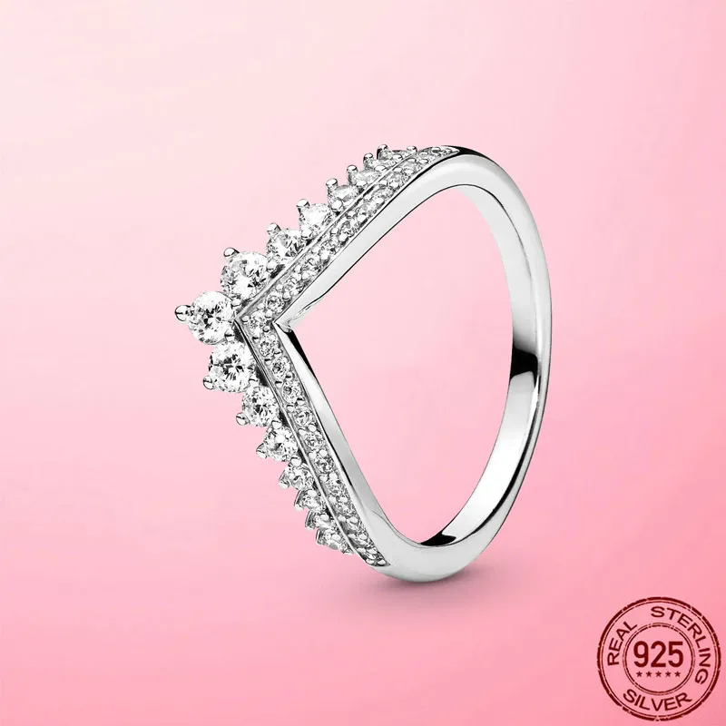 925 Sterling Silber Rose Gold Ring Herz Gänseblümchen Blume Feder Ring für Frauen Original Schmuck Verlobungsgeschenk