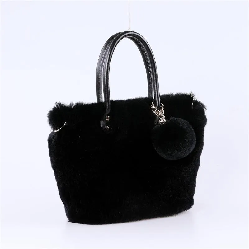 Taillezakken 2021 Brand Women Winter Echte Rex Raabit Fur Schoudertas Grote Tote Koppeling Pashandtas263m