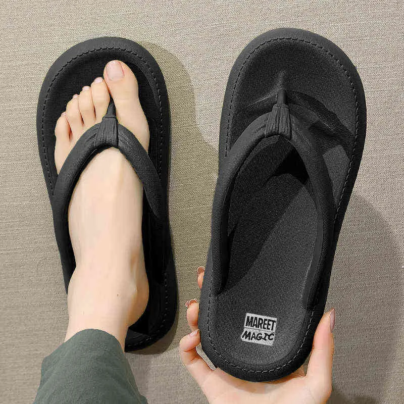 Chinelos Flip Flip Flops Mens Thong Sandálias Verão Novo Feminino Sapatos Fundo Grosso EVA Deslizante Deslizante Deslizante Ao Ar Livre Casais Interior 220302