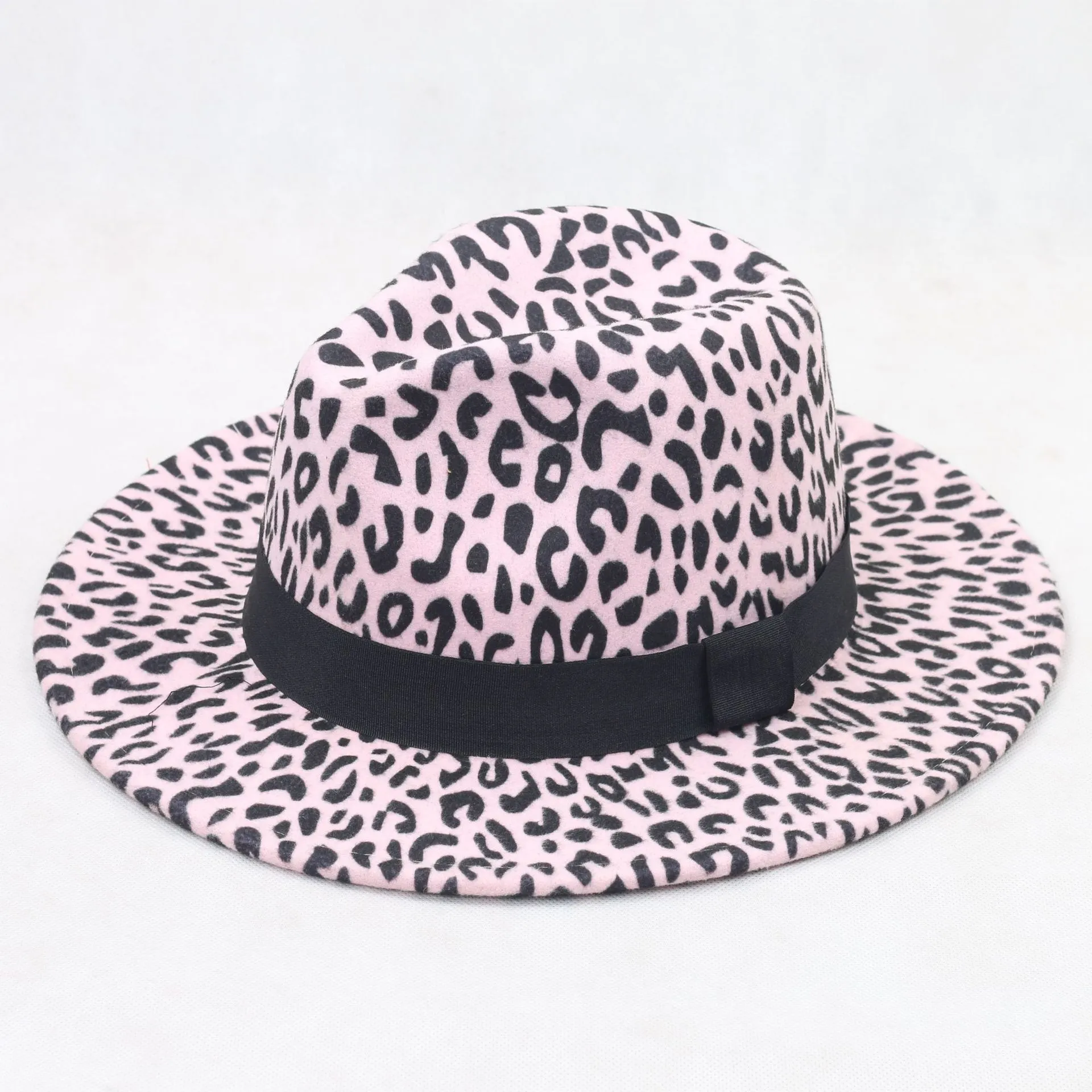 Faux Wolle Leopard Fedora Hüte für Frauen Männer Party Festival Mode Filz Jazz Hut Breite Krempe Panama Goth Top Vintage hochzeit Hut5950663
