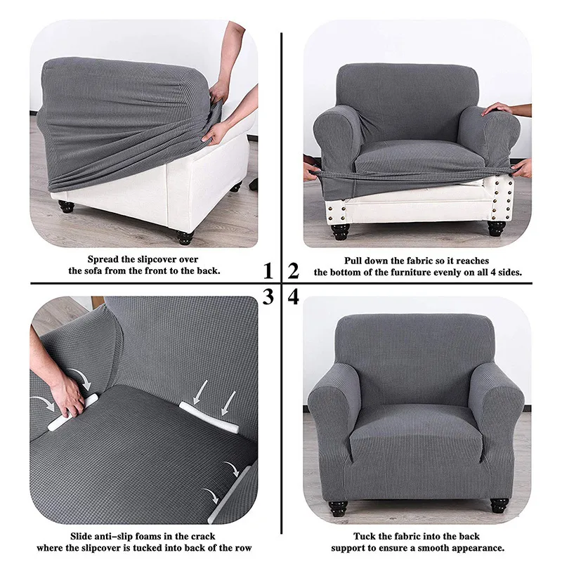 3 tipi di tessuto di copridivano elastico poltrona soggiorno Sedie fodera mobili elasticizzati 1 custodia sedile 220302