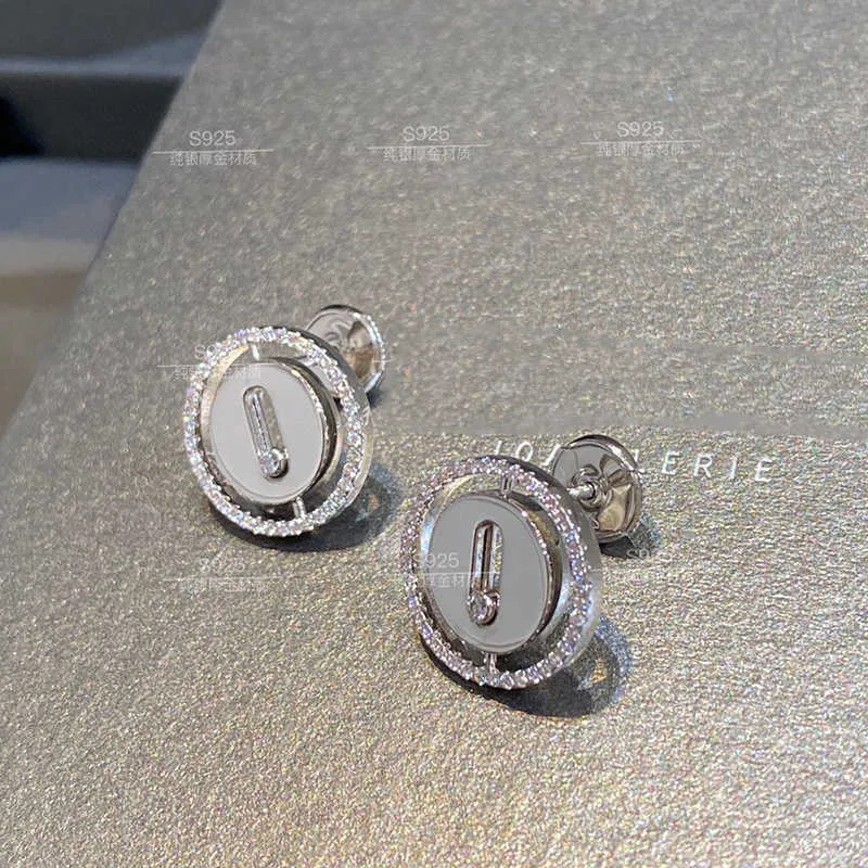 2022 Brand New Pure 925 Sterling Silver Jewelry Move Earrings Round Design Wedding Beach Summer Party Luxury Earrings6377711