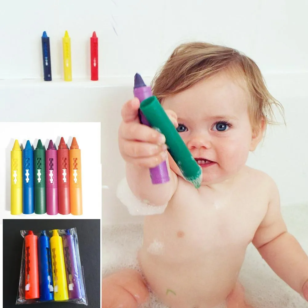 Stylo à gribouiller lavable, Crayon de coloriage pour bébés enfants, Crayon créatif de bain effaçable, jouet éducatif Graffiti, 6 pièces, Whole7213372