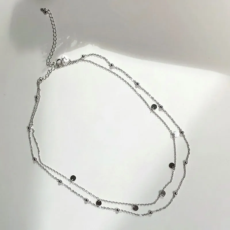 Collier de perles rondes en argent Sterling 925 pour femme, chaîne de clavicule à pampilles, ras du cou de tempérament Simple, bijoux cadeau de fête de Banquet