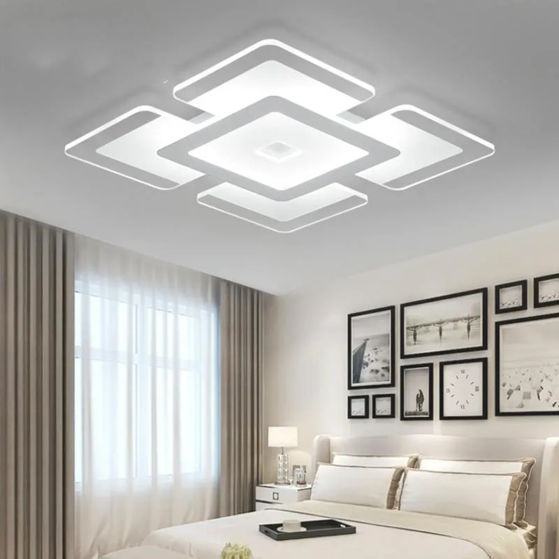 Luzes de teto controle remoto superfície montada moderna led lamparas de techo retângulo lâmpada acrílica luminárias249l