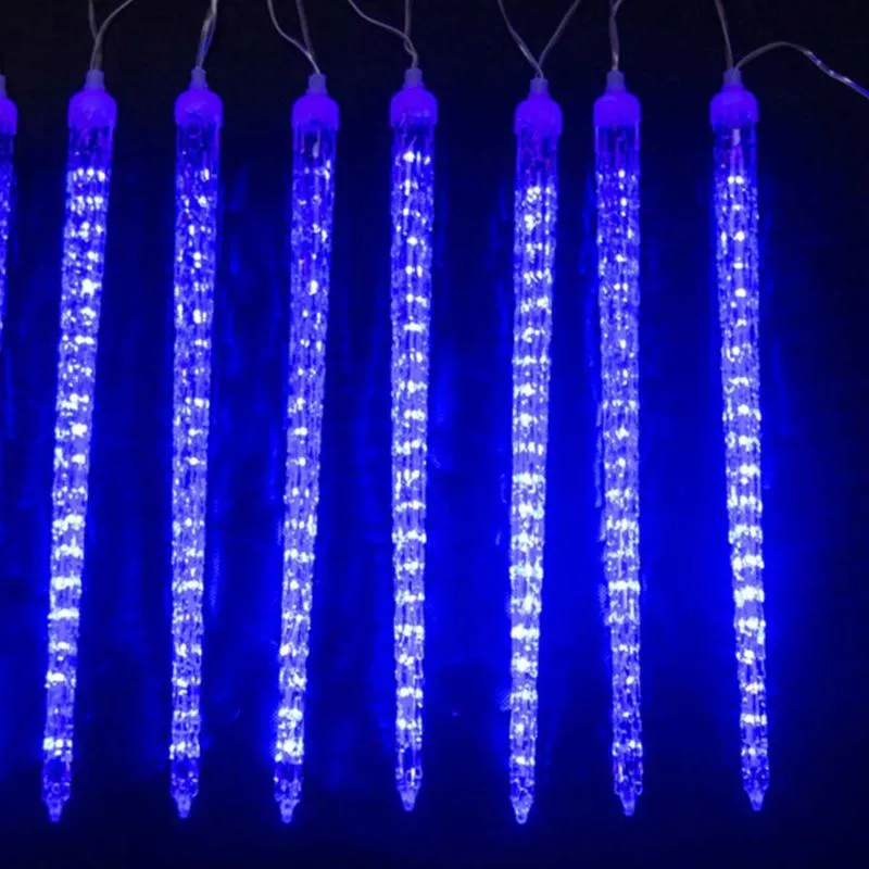 شرائح شمسية مصباح شمسي 30 سم LED Meteor String Lights 8 Tubes Garland Fairproof Fairy for Holiday Garden Decord227V