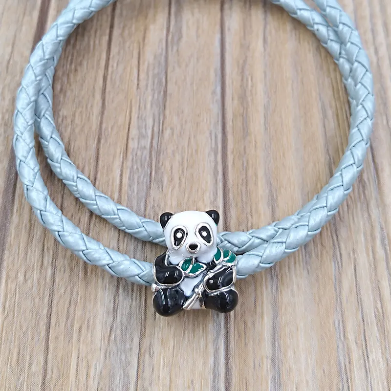 Charms do tworzenia biżuterii Kit Cute Panda Pandora 925 Srebrny Zroszony Pop It Bransoletki Dzieci Kobiety Mężczyźni Bransoletka Łańcuch Koralik Naszyjnik Ojciec Urodziny Prezent 796256ENMX