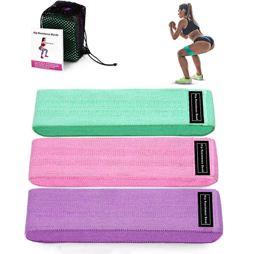 3 pezzi Set di fasce di resistenza sportiva fitness a casa Yoga Pilates CrossFit Fasce di resistenza allenamento donne e uomini H1026