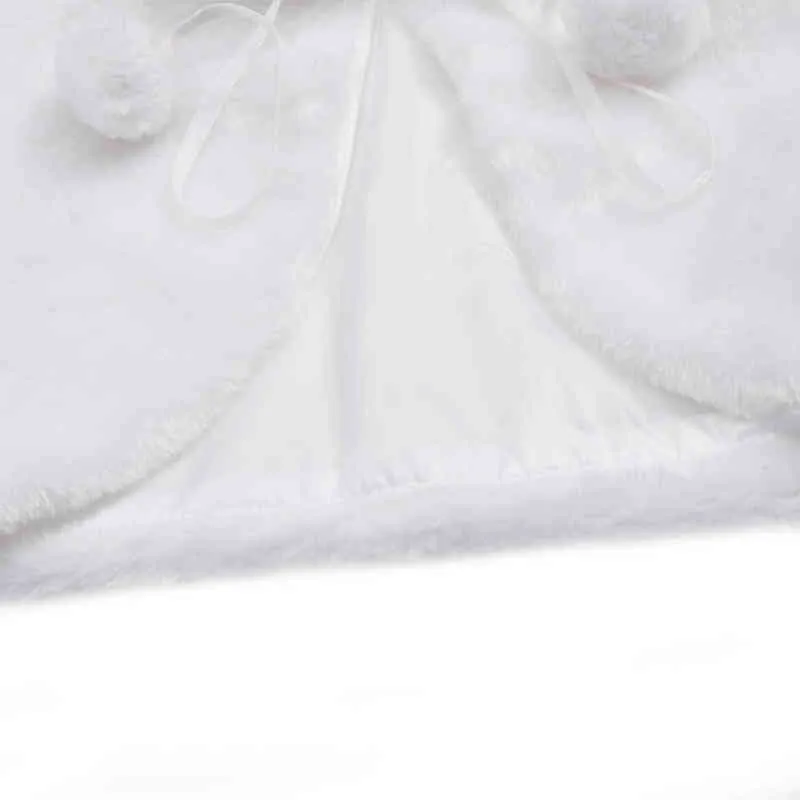 Filles d'hiver mignon princesse blanche veste boléro enfant châle de mariage de mariage de la fête en peluche baptême robe fleurie en faux fourrure enveloppe 2202410955