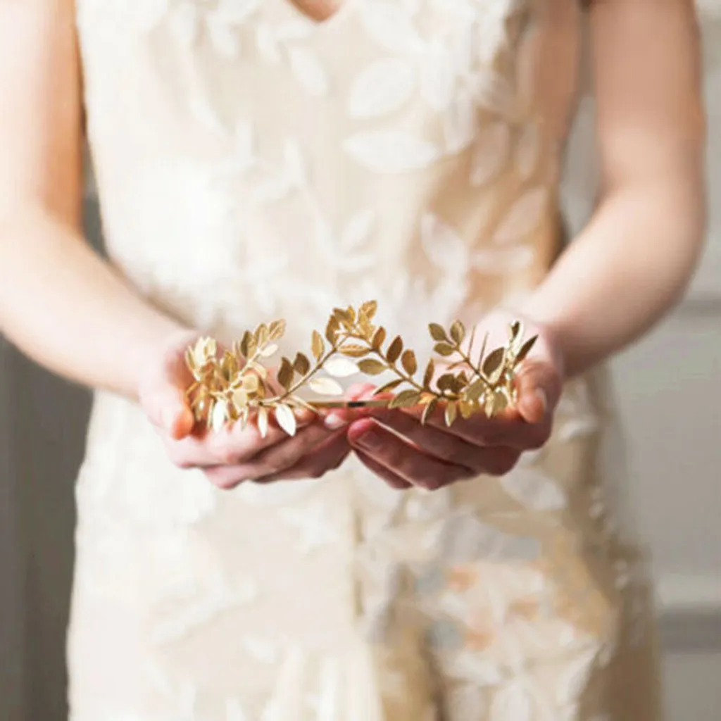 Greek Roman Goddess Olive Leaf Wedding Party Crown Bridal Tiara Bride Hair Hoop Accessories Women Girl Jewelry Hairband 903