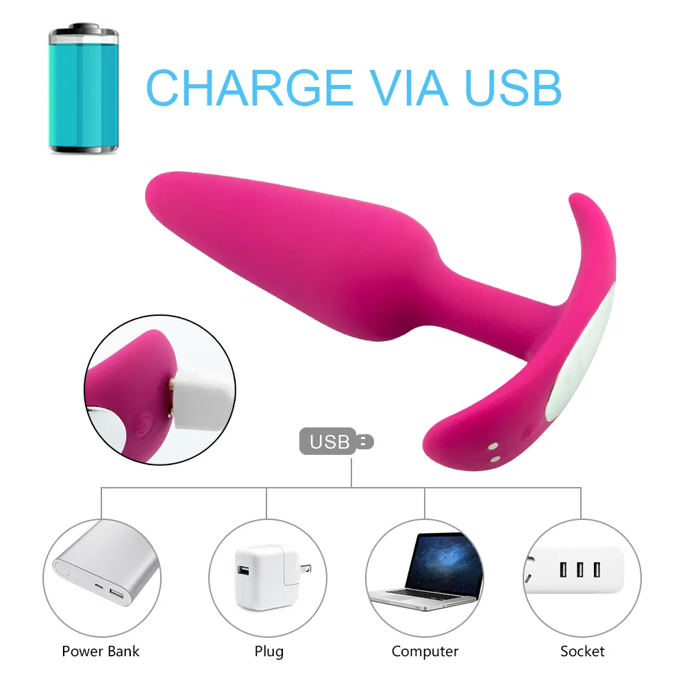 Długa odległość Wibrator Bluetooth App Butt Plug Pilot Pilot Anal Wtyczka Prostaty Masaż Pussy Sex Toy Adult Sex Product Q0320