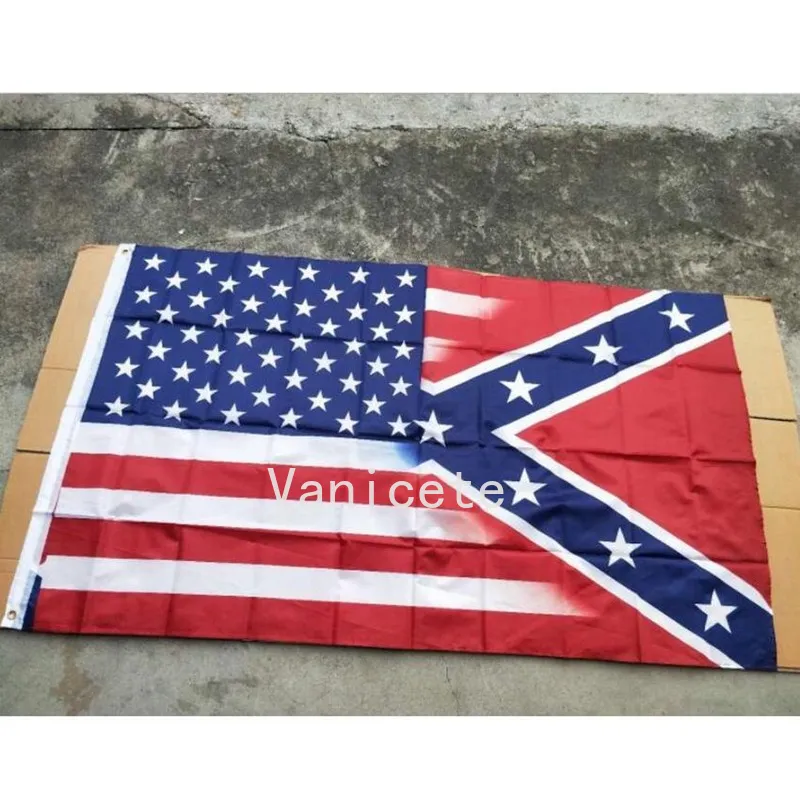 90*150cm American Flag with Confederate Civil War Banner Flags Ocean Freight T2I524153456805