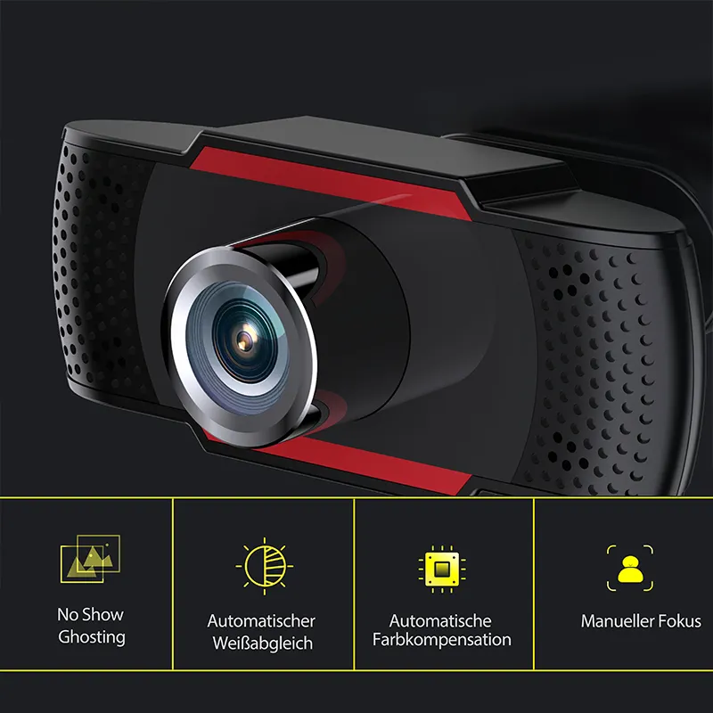 HD 1080p Webcam Mini Computer PC-webbkamera med mikrofon roterbar kamera Live Broadcast Video Support Mac Windows Android
