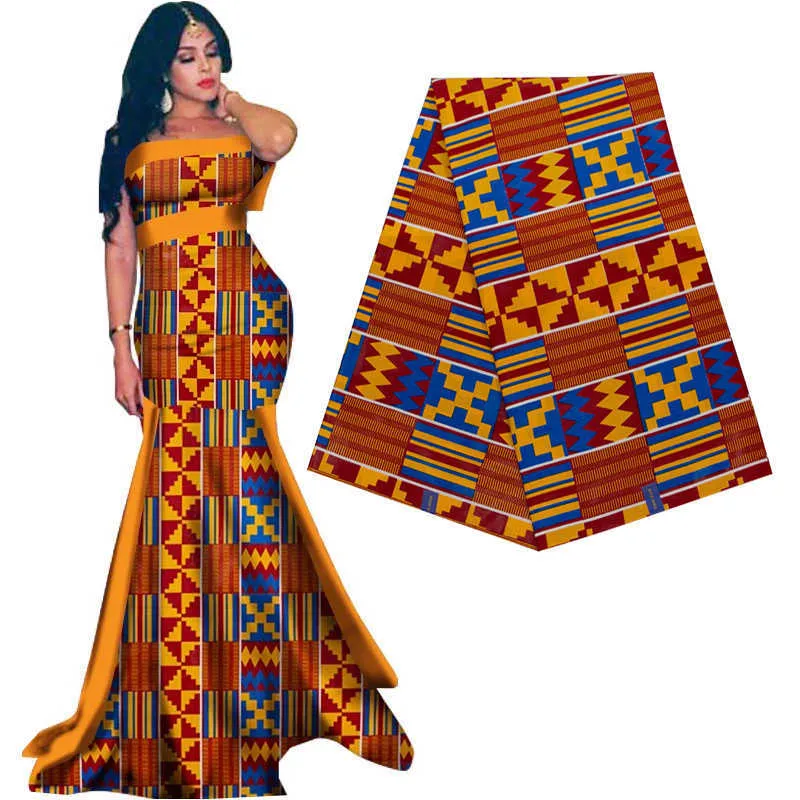 Véritable cire Ankara imprime Kente Tissu couture robe africaine Tissu Patchwork fabrication artisanat pagne 100% coton matériel de qualité supérieure 2193v