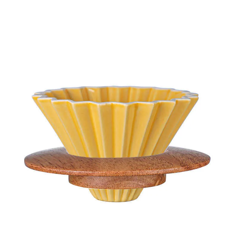 Ceramiczny filtr wielokrotnego użytku kawy V60, ręcznie robione kubek filtracyjny origami, ręcznie robione filiżanki filtra do kawy, różne kolory 210712