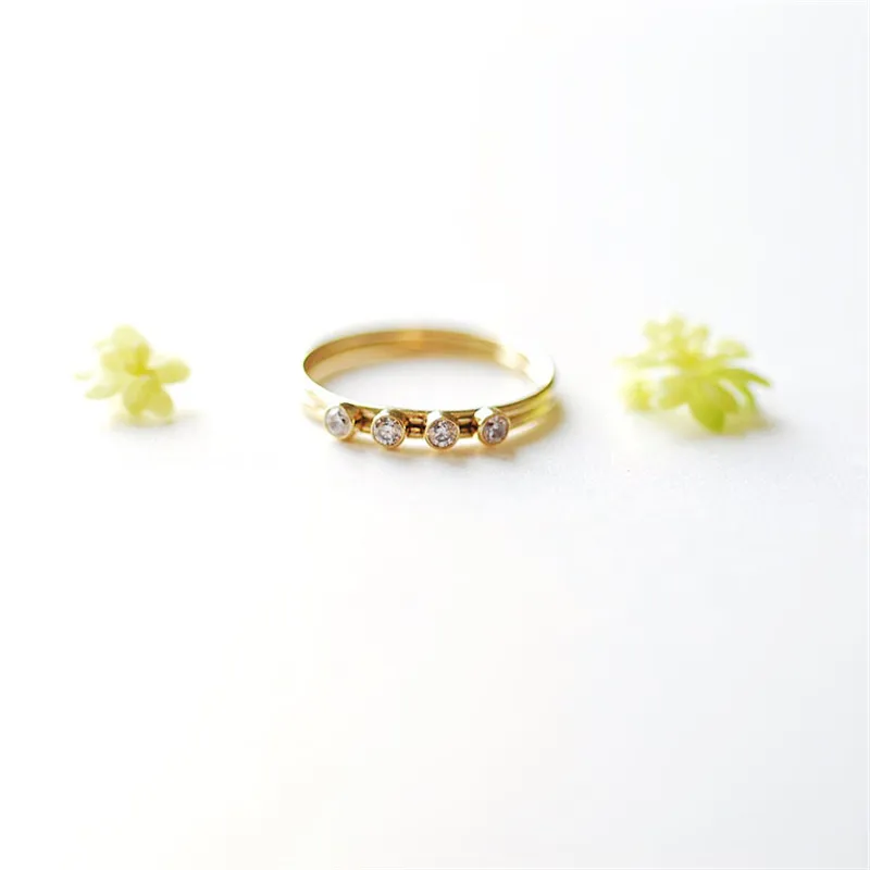 14K Gold Filled Zircon Ring Gold Jewelry Boho Knuckle Anillos Mujer Minimalistic Stacking Bohemian