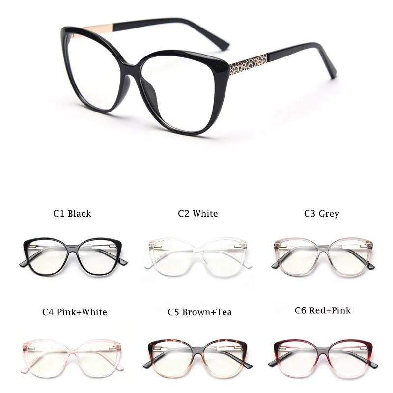 Óculos de leitura para mulheres anti luz azul senhoras oversized redondo preto marca designer computador presbiopia óculos quadro 1 6 s226g