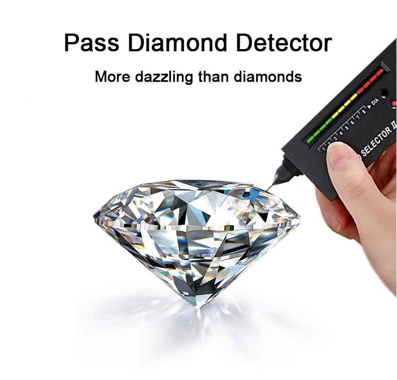 1CT Moissanite Ring Pass Diamond Detector Fasce di fidanzamento Fedi nuziali in argento sterling placcato platino le donne