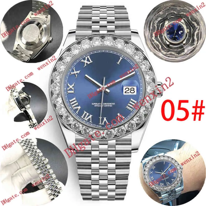 Mens Diamentowy zegarek cyfry rzymskie Mechanica automatic 43mm 20 Kolor Wysokiej jakości ramka ze stali nierdzewnej wodoodporny styl sportowy Klasyczne złote zegarki na rękę