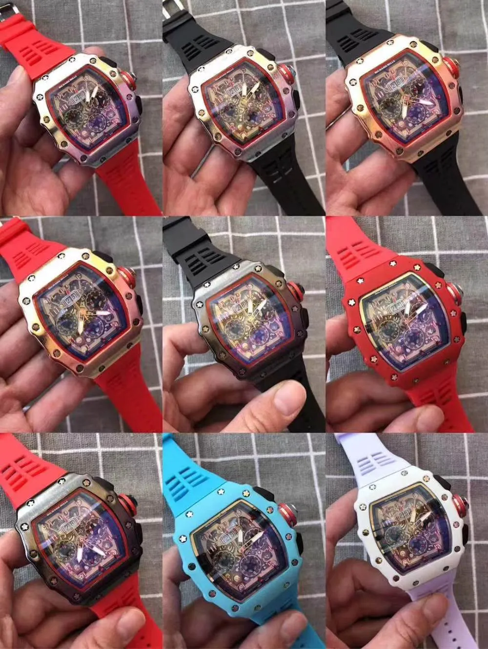 2020 3A Zegarki męskie Top marka luksusowa kwarcowa zegarek na rękę mężczyzn zwykły gumowy opaska Waterproof Waterproof Sport Watch R313s