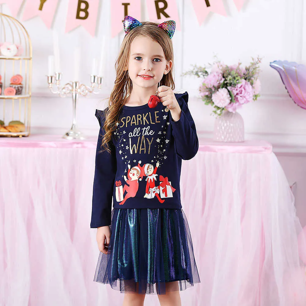 Ragazze Tutu Paillettes Gonne Abbigliamento bambini Fiocco a strati Principessa Pieghettato Festa bambini 210629