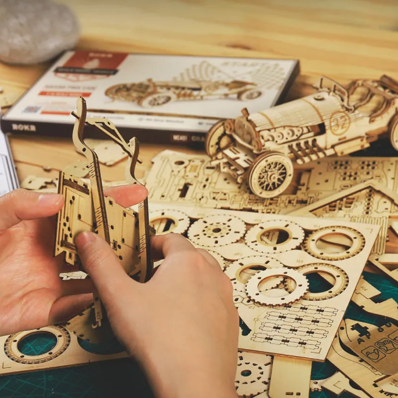 Puzzle en bois 3D modèle de Train bricolage jouet de Train en bois kit de modèle de train mécanique modèle d'assemblage artisanat de décoration de la maison 2103184319715